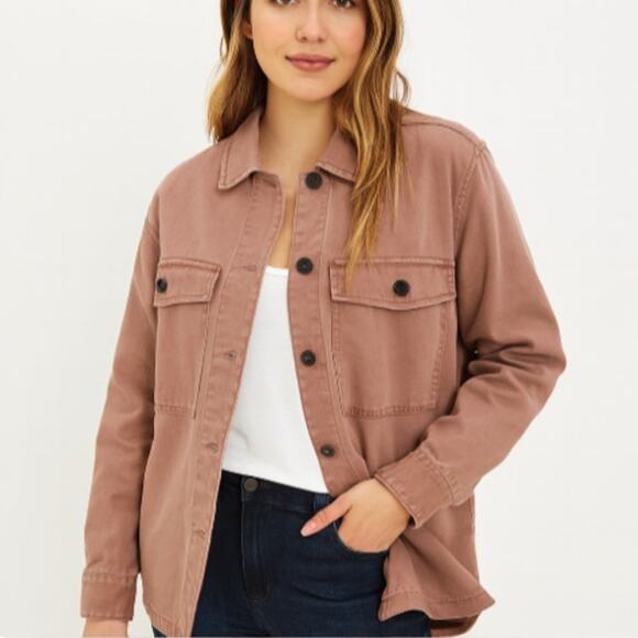 Abercrombie & Fitch SZ XS Utility Style Shirt Jacket Shacket Mauve Relaxed Fit - Picture 1 of 5